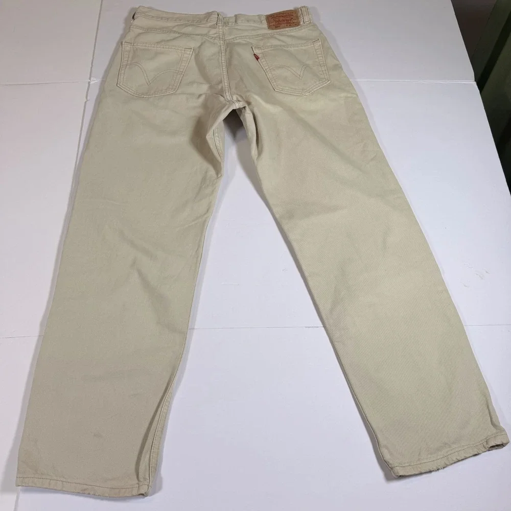Levi's 550 Jeans Mens 36x32 Tan Super Stretchy Boho Relaxed Fit Straight Leg